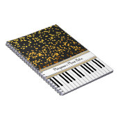 Speciaal Piano Keys Gold Polka Dots Pattern Notitieboek (Rechterzijde)