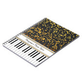 Speciaal Piano Keys Gold Polka Dots Pattern Notitieboek (Linkerzijde)