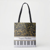 Speciaal Piano Keys Gold Polka Dots Pattern Tote Bag (Voorkant)