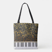 Speciaal Piano Keys Gold Polka Dots Pattern Tote Bag (Achterkant)
