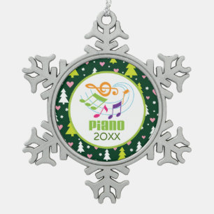 Speciaal Piano Music-kerstcadeau Tin Sneeuwvlok Ornament