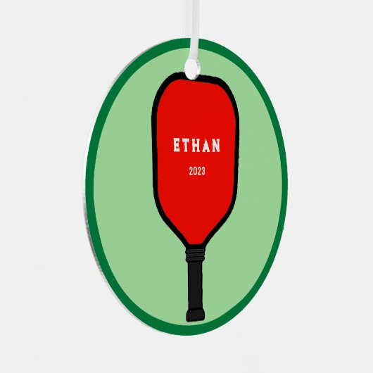 Speciaal Pickleball Keepomwille Metalen Ornament (Voorkant Rechts)