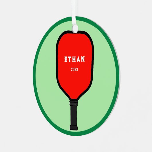 Speciaal Pickleball Keepomwille Metalen Ornament (Voorkant links)