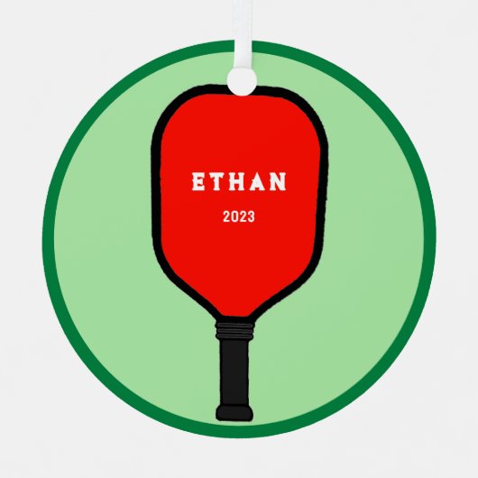 Speciaal Pickleball Keepomwille Metalen Ornament (Voorkant)