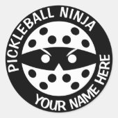 Speciaal Pickleball ninja Ronde Sticker (Voorkant)