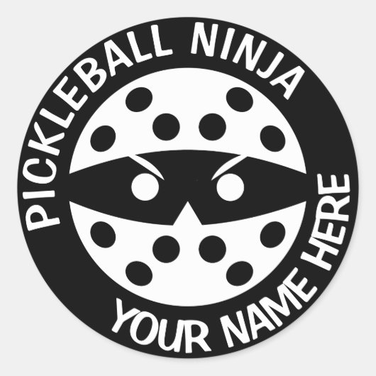 Speciaal Pickleball ninja Ronde Sticker (Voorkant)