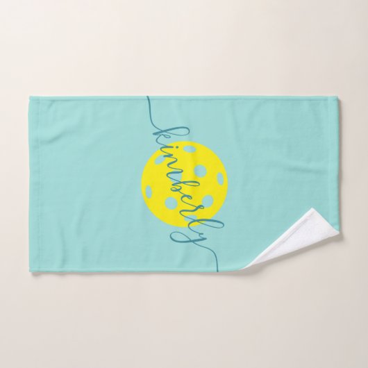 Speciaal Pickleball Script-naam Blauwgroen Handdoek (Handdoek)