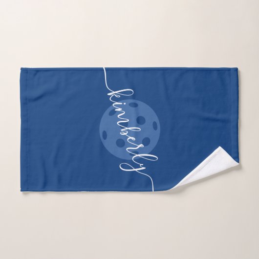 Speciaal Pickleball Script Name Navy Blue Handdoek (Handdoek)