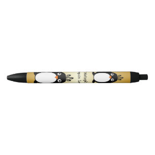 Speciaal pinguïn Design Gold-gekleurd Zwarte Inkt Pen