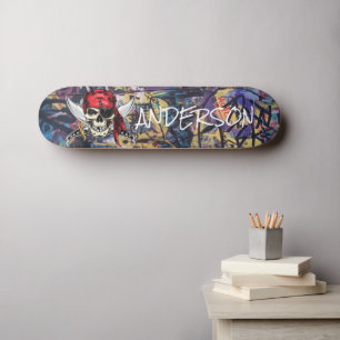 Speciaal piraat schedel persoonlijk skateboard