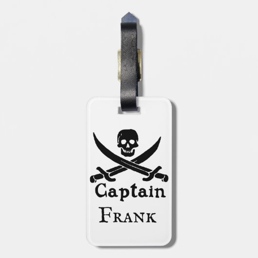 Speciaal piraatkapitein bagagelabel (Achterkant verticaal)