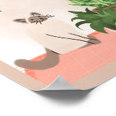 Speciaal Plant en Kat Lover Wall Art Poster (Hoek)