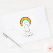 Speciaal Polair Beer en regenboog Ronde Sticker (Envelop)