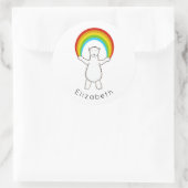 Speciaal Polair Beer en regenboog Ronde Sticker (Tas)