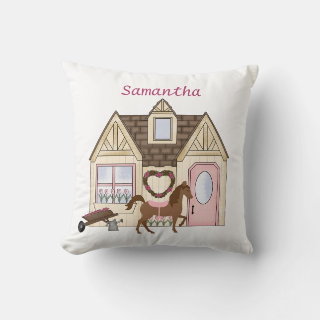 Speciaal  Ponies House Horse Pillow Kussen (Voorkant)
