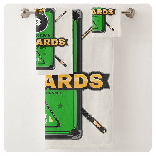 Speciaal Pool Hall NAME 8 Ball Crown Billiards Bad Handdoek