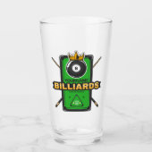 Speciaal Pool Hall NAME 8 Ball Crown Billiards Glas (Voorkant)