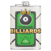 Speciaal Pool Hall NAME 8 Ball Crown Billiards Heupfles (Voorkant)