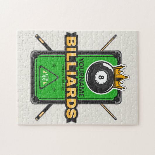 Speciaal Pool Hall NAME 8 Ball Crown Billiards Legpuzzel (Horizontaal)