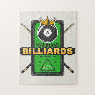 Speciaal Pool Hall NAME 8 Ball Crown Billiards Legpuzzel