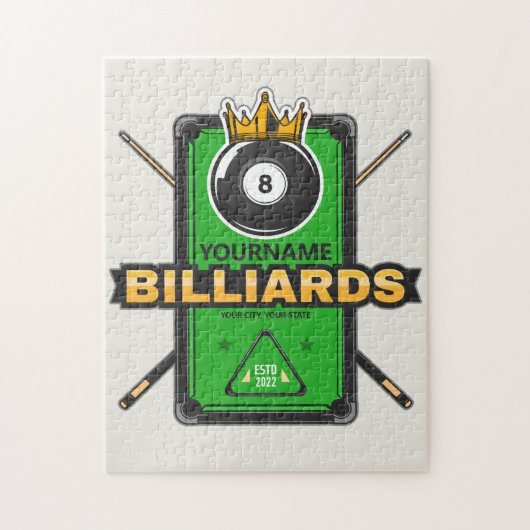 Speciaal Pool Hall NAME 8 Ball Crown Billiards Legpuzzel (Verticaal)