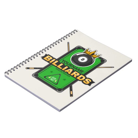 Speciaal Pool Hall NAME 8 Ball Crown Billiards Notitieboek (Linkerzijde)