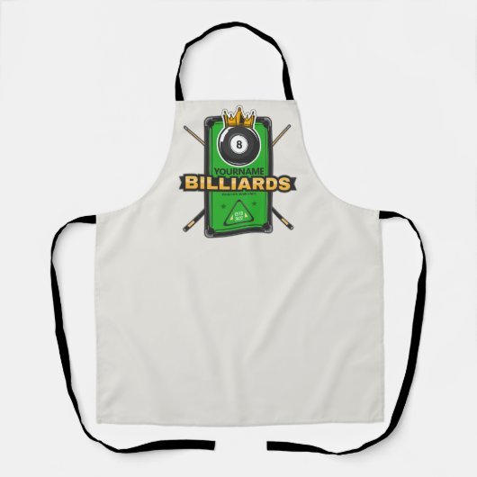 Speciaal Pool Hall NAME 8 Ball Crown Billiards Schort (Voorkant)