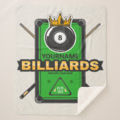 Speciaal Pool Hall NAME 8 Ball Crown Billiards Sherpa Deken (Voorkant)