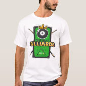 Speciaal Pool Hall NAME 8 Ball Crown Billiards T-shirt (Voorkant)