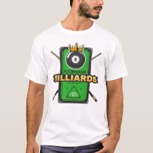 Speciaal Pool Hall NAME 8 Ball Crown Billiards T-shirt