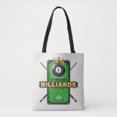 Speciaal Pool Hall NAME 8 Ball Crown Billiards Tote Bag (Voorkant)