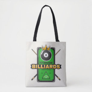 Speciaal Pool Hall NAME 8 Ball Crown Billiards Tote Bag