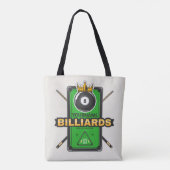 Speciaal Pool Hall NAME 8 Ball Crown Billiards Tote Bag (Achterkant)