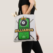 Speciaal Pool Hall NAME 8 Ball Crown Billiards Tote Bag (Dichtbij)