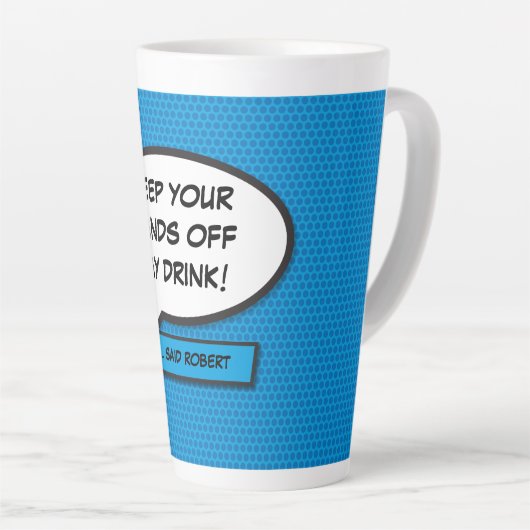 Speciaal Pop Kunstkomisch Boek Speech Bubble Latte Mok (Rechterhoek)