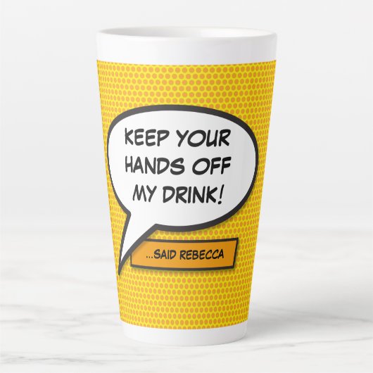 Speciaal Pop Kunstkomisch Boek Speech Bubble Latte Mok (Voorkant)