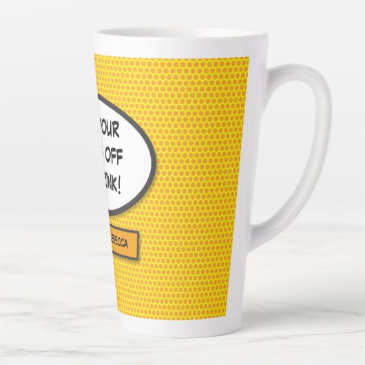 Speciaal Pop Kunstkomisch Boek Speech Bubble Latte Mok (Rechts)