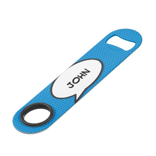 Speciaal Pop Kunstkomisch Boek Speech Bubble Speed Flessenopener (Achterkant Gekanteld)