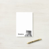 Speciaal Post-it® notes met een schattig uilontwer (Op bureau)