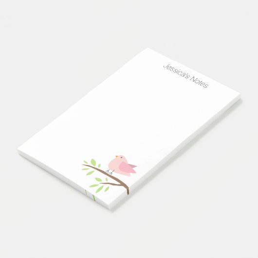 Speciaal Post-it® notes met schattig vogelontwerp (Schuin)