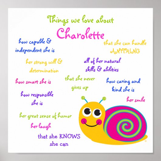 Speciaal Poster "Cute Snail" (Voorkant)