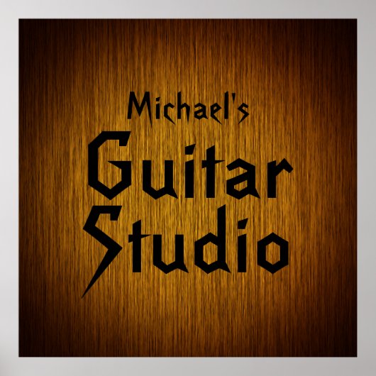 Speciaal Poster Guitar Studio op Sunburst Wood (Voorkant)