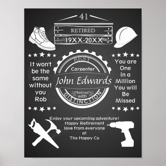 Speciaal Poster man bouwster voor ouderdomspensioe (Voorkant)