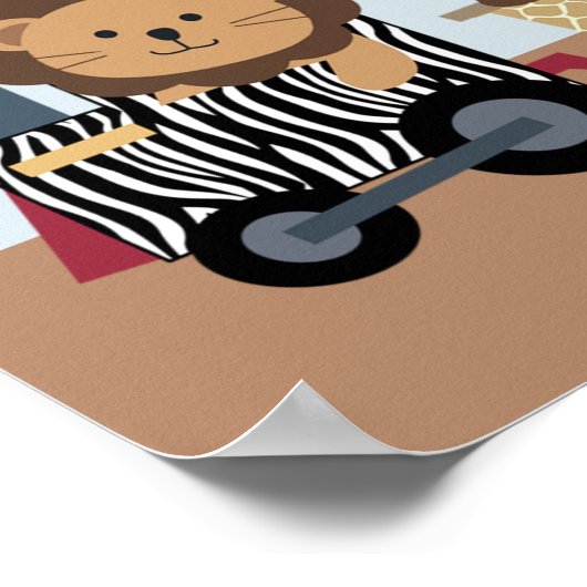 Speciaal Poster van de Safari Animals Train/Banner (Hoek)