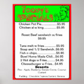 Speciaal Poster van vandaag - restaurantbenodigdhe (Voorkant)