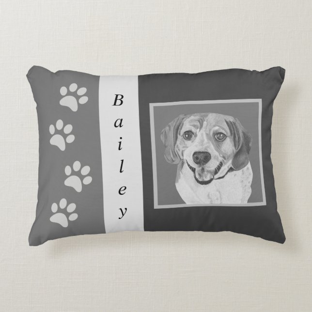Speciaal potlood Art Beagle Dog Accent Pillow Kussen (Voorkant)