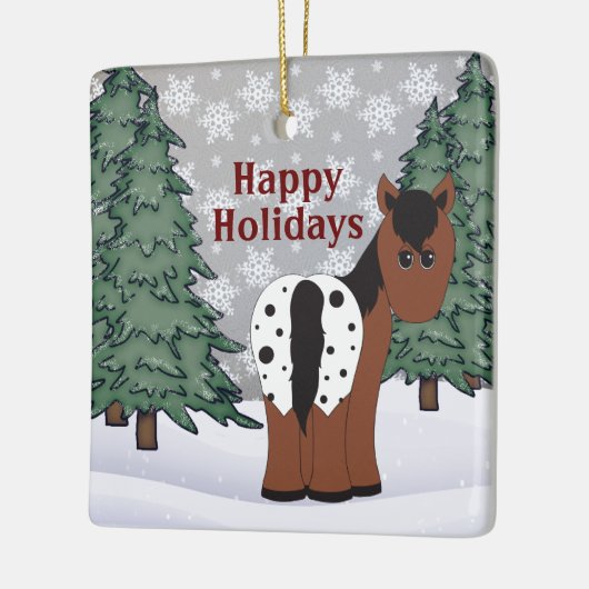 Speciaal Prettige feestdagen Appaloosa Horse Keramisch Ornament (Links)