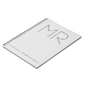 Speciaal professionele minimalistisch grijs monogr notitieboek (Linkerzijde)