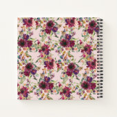Speciaal pruimen Paars Blush roze Floral Recipe Notitieboek (Achterkant)