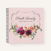 Speciaal pruimen Paars Blush roze Floral Recipe Notitieboek (Voorkant)